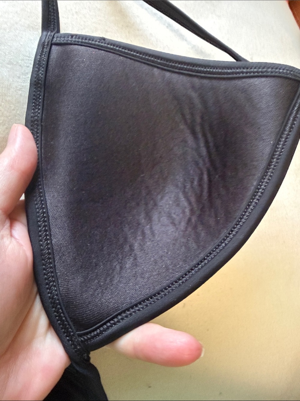 PINK Victoria's Secret Black Triangle Bikini Top with Gloss Panels - Picture 5 of 6